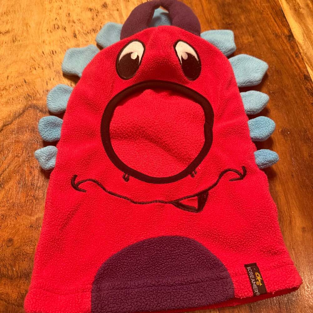Screamer pink and blue monster Fleece Balaclava Kids  Mask